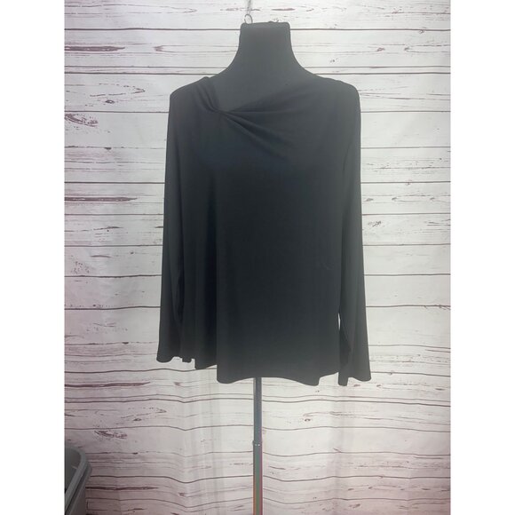 Linea‎ By Louis Dell'Olia Black Long Sleeve Side Drape Size XL Dress Shirt - Picture 2 of 8